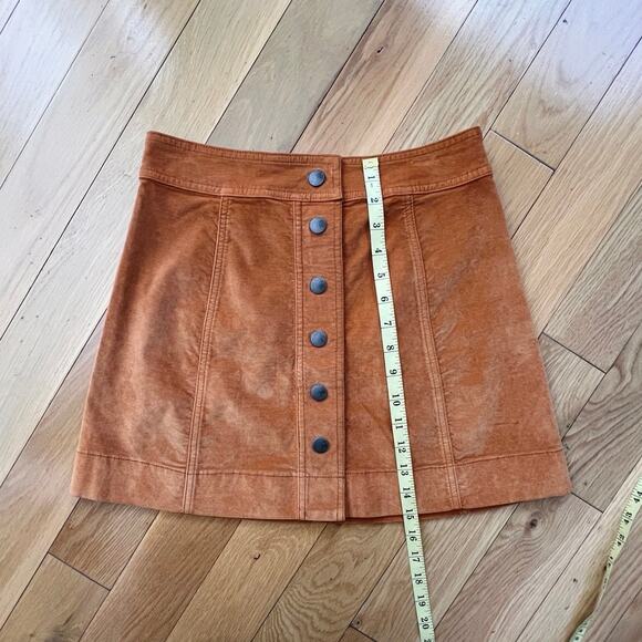 Madewell Button Velvet Skirt in Orange Womens Size 0 - Picture 8 of 9